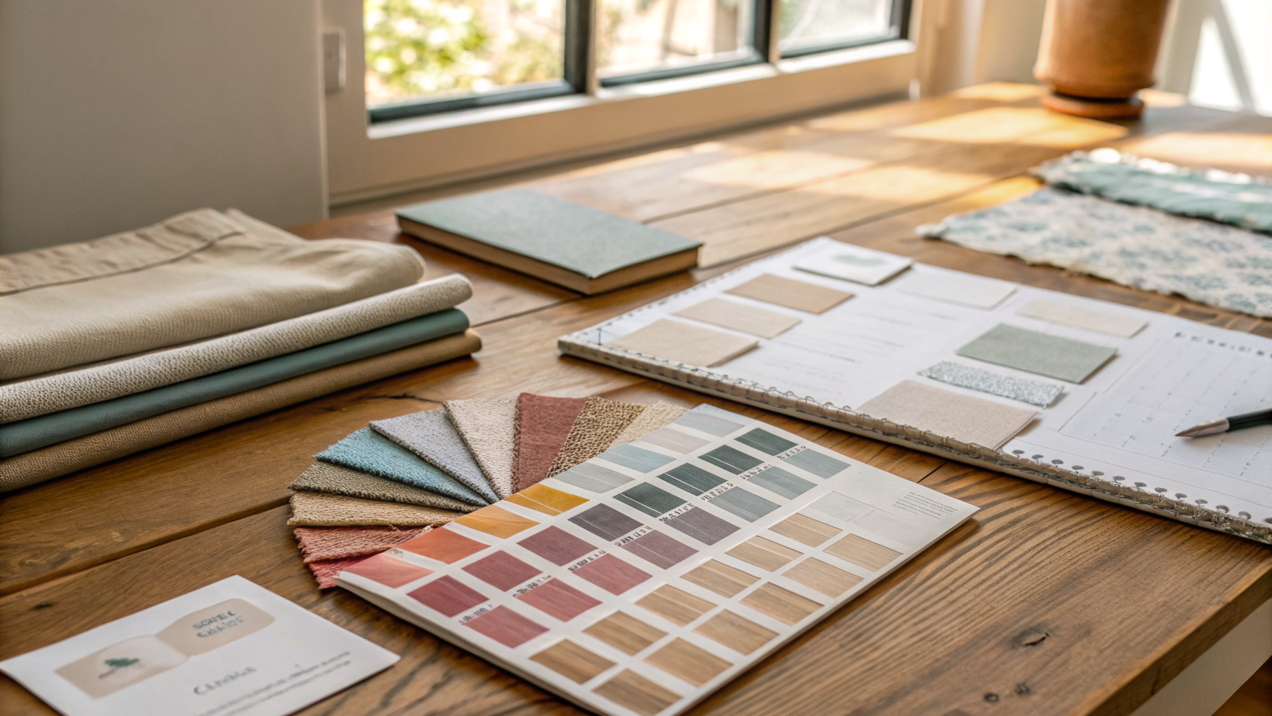 Homeowner sketching a simple house outline on paper beside a tablet, representing the brief-setting stage of designing your own house online for free.